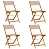 vidaXL Folding Chairs 4 pcs Taupe Fabric and Solid Wood