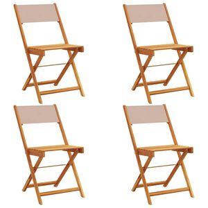 vidaXL Folding Chairs 4 pcs Taupe Fabric and Solid Wood