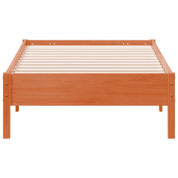 vidaXL Bed Frame without Mattress Wax Brown 90x190 cm Single Solid Wood Pine