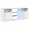 vidaXL TV Cabinet with LED Lights High Gloss White 120x30x50 cm