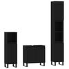 vidaXL 3 Piece Bathroom Cabinet Set Black Engineered Wood