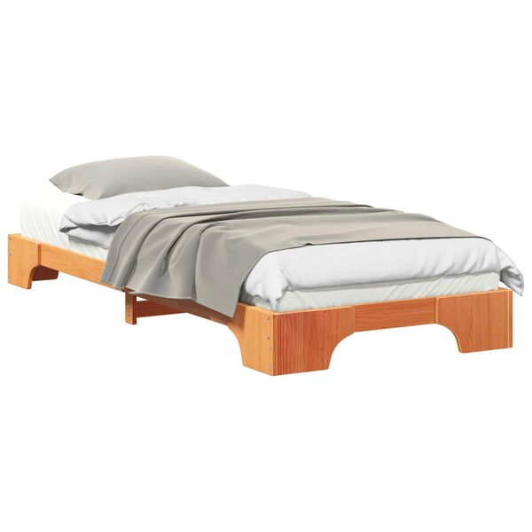 vidaXL Bed Frame Brown 90 x 210 cm Solid Pine Wood