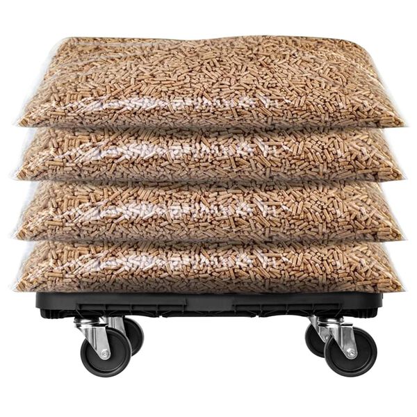 vidaXL Transport Trolleys 2 pcs Black Polypropylene 300 kg