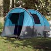 vidaXL Camping Tent Tunnel 4-Person Blue Waterproof