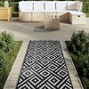 vidaXL Outdoor Carpet ARAKIL White and Black 80x250 cm PP