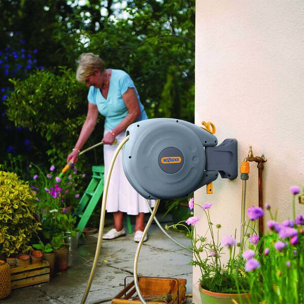 Hozelock Wall Mounted Hose Reel with 10 m Hose Auto Reel