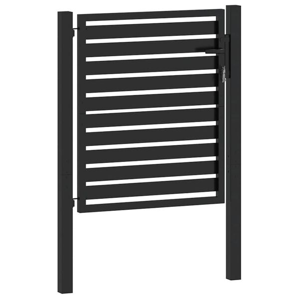 vidaXL Garden Gate Lockable Black 100x100 cm Aluminium