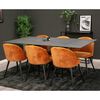 Venture Home Dining Chairs 2 pcs Velvet Velvet Black and Rusty Orange