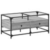 vidaXL Coffee Table with Glass Top Grey Sonoma 98.5x50x45 cm Steel