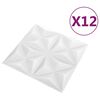 vidaXL Wall Panels 12 pcs Origami White 50 x 50 cm XPS Foam