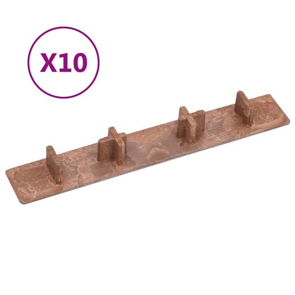 vidaXL Decking End Caps 10 pcs Brown Plastic