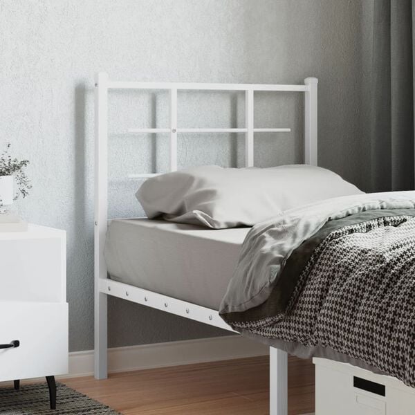 vidaXL Metal Replace Headboard White 75 cm