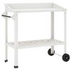 vidaXL Potting Table with Wheels 96 x 50 x 89 cm Powder-Coated Steel