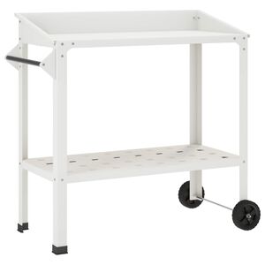 vidaXL Potting Table with Wheels 96 x 50 x 89 cm Powder-Coated Steel