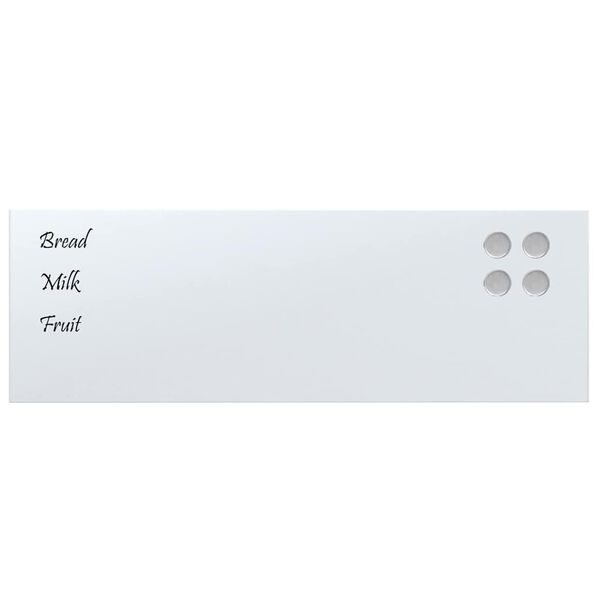 vidaXL Wall-mounted Magnetic Board White 60x20 cm Tempered Glass