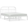 vidaXL Metal Bed Frame without Mattress with Headboard White 140x200cm