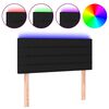 vidaXL LED Headboard Black 80x5x78/88 cm Fabric