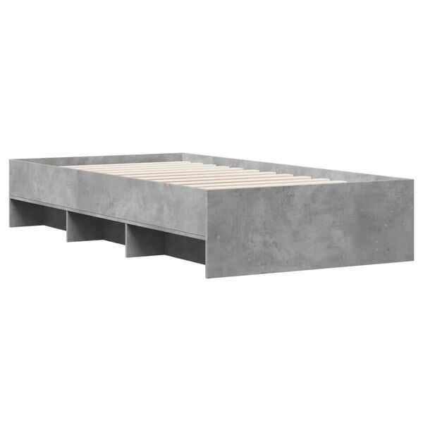 vidaXL Bed Frame without Mattress Concrete Grey 90x190cm Engineered Wood