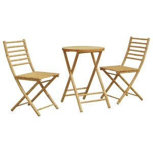 vidaXL 3 Piece Bistro Set Bamboo