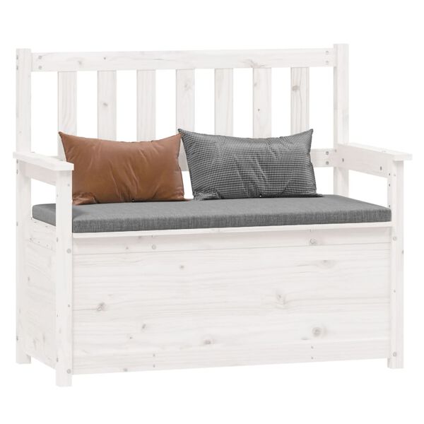 vidaXL Bench White 112.5x51.5x96.5 cm Solid Wood Pine