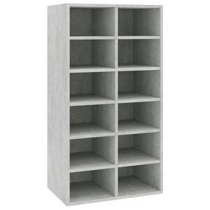 vidaXL Shoe Rack Concrete Grey 54x34x100.5 cm Engineered Wood
