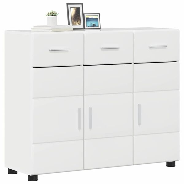 vidaXL Sideboard with Door FLORIN High Gloss White 88.5 x 30.5 x 73 cm