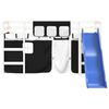 vidaXL Kids' Loft Bed with Curtains without Mattress White&Black 90x190cm