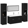 vidaXL Bathroom Furniture Set 4 pcs Black Oak Engineered Wood