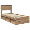 vidaXL Bed Frame Artisian Oak 75 x 190 cm Solid Pine Wood