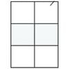 vidaXL Walk-in Shower Wall Black 140x195 cm Half Frosted ESG Glass