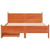 vidaXL Bed Frame without Mattress Wax Brown 140x190 cm Solid Wood Pine