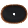vidaXL Countertop Basin Black and Orange Oval 47x33x13 cm Ceramic