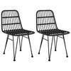 vidaXL 3 Piece Garden Dining Set Black Poly Rattan