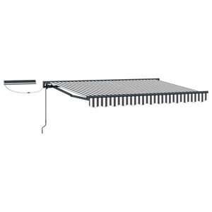 vidaXL Electric Retractable Awning Anthracite and White 2.5 x 2 m