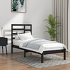 vidaXL Bed Frame without Mattress Black Solid Wood 100x200 cm