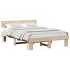 vidaXL Bed Frame with Headboard Natural 140 x 200 cm Solid Pine Wood
