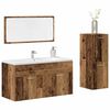 vidaXL 3 Piece Bathroom Furniture Set Old Wood Engineered Wood