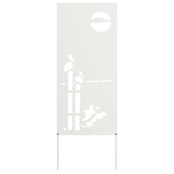 vidaXL Garden Privacy Screen White 50 x 140 cm Cold-rolled steel