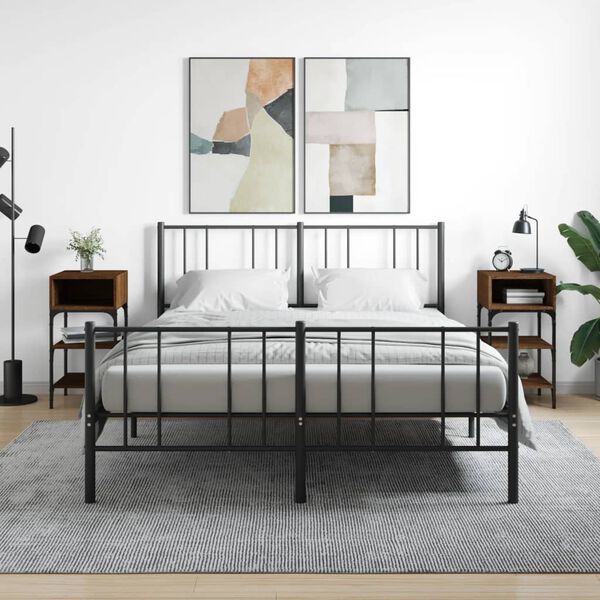 vidaXL Bedside Tables 2 pcs Brown Oak 35x34.5x70 cm Engineered Wood