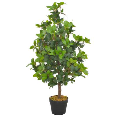 vidaXL Artificial Plant Laurel Tree with Pot Green 90 cm