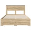 vidaXL Bed Frame with Drawer Sonoma Oak 150 x 200 cm Engineered Wood