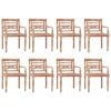 vidaXL Batavia Chairs 8 pcs White Wash Solid Wood Teak