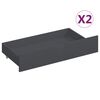 vidaXL Bed Frame without Mattress Dark Grey Solid Pinewood 180x200 cm Super King (322094+321990)
