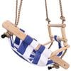 vidaXL Baby Swing with Safety Belt Cotton Wood Blue