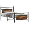 vidaXL Bed Frame without Mattress Smoked Oak 100x200 cm Engineered Wood