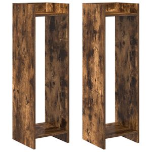 vidaXL Plant Stand Smoked Oak 30 x 30 x 100 cm Engineered Wood