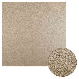 vidaXL Rug ZIZUR Beige 240x240 cm Jute Look Indoor and Outdoor