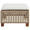 vidaXL Garden Stool with Cushion Beige 63.5x56x32 cm Poly Rattan