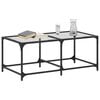 vidaXL Coffee Table with Transparent Glass Top 98.5x50x40 cm Steel