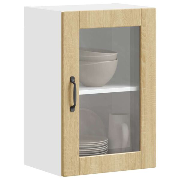 vidaXL Kitchen Wall Cabinet with Glass Door&nbsp;Porto Sonoma Oak